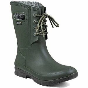 BOGS Women's 9 Olive Green Amanda Plush Lace-Up Insulated Rain Boots Rated -13F
